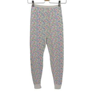 VTG Arctex Girls Large 14-16 White Pink Blue Floral Flower Waffle Pajama Pants
